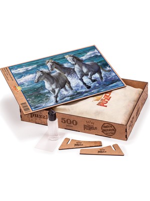 King Of Puzzle Deniz Kenarında Atlar Ahşap Puzzle 500 Parça
