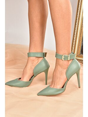 Fox Shoes Yeşil Kadın Topuklu Ayakkabı K654073309