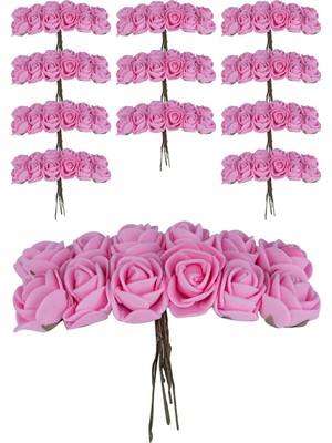 Kına Atölyesi Yapay Lateks Fuşya Çiçek 144 Adet