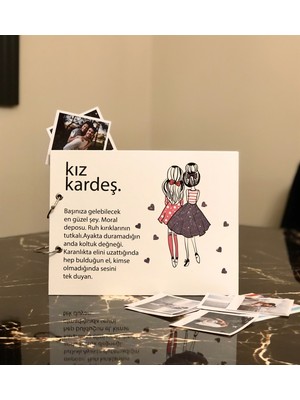 Giftmoda Kız Kardeş Tasarımlı Siyah Sayfa Kendin Yap Fotoğraf Albümü