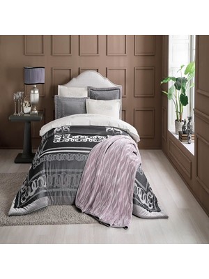 Taç Elegance Çift Kişilik Nevresim Yatak Örtüsü Çeyiz Seti Rosa Lila
