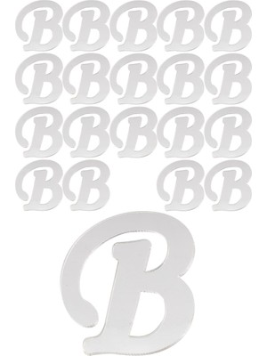 Kına Atölyesi 20 Adet Karışık Pleksi Harfler Gümüş 3 cm