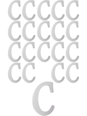 Kına Atölyesi 20 Adet Karışık Pleksi Harfler Gümüş 3 cm