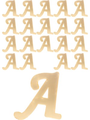 Kına Atölyesi 20 Adet Karışık Pleksi Harf 4cm Gold