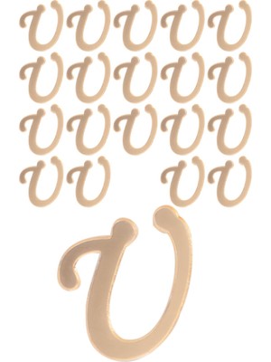Kına Atölyesi 20 Adet Karışık Pleksi Harf 4cm Gold