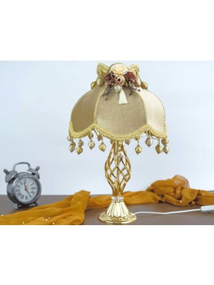 Omni Design AB0008 Dekoratif Abajur Gece Lambası Gold