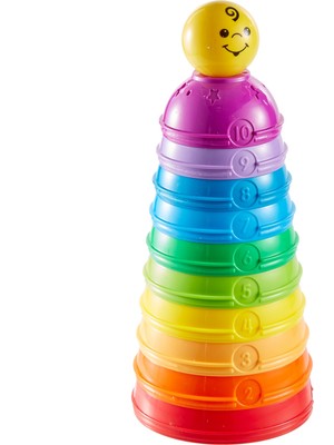 Fisher-Price Numaralı ve Sevimli Yüz Temalı Renkli Plastik Kaplar – Bebekler için İnce Motor Becerisi Geliştirici Oyuncak