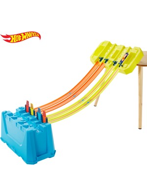 Hot Wheels Track Builder Unlimited Çok Şeritli Hız Kutusu, Fırlatma Kapısı, Kıskaç, 4 Şeritli Başlangıç Kapısı ve 1 Adet 1:64 Ölçekli Hot Wheels Aracı ile Birlikte GLC95