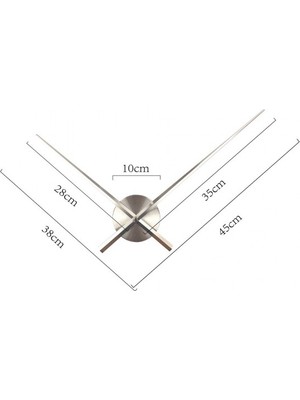 Platin Saat 3D Siyah Ultra Büyük Boy Duvar Saati