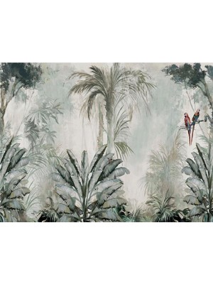 Eko Dekor Botanik Orman Özel Tasarım Duvar Kağıdı Kanvas Tek Parca