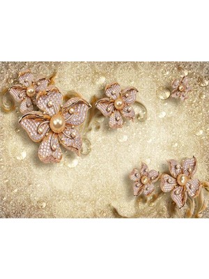 Eko Dekor 3D Incili Duvar Kağıdı Kanvas Tek Parca