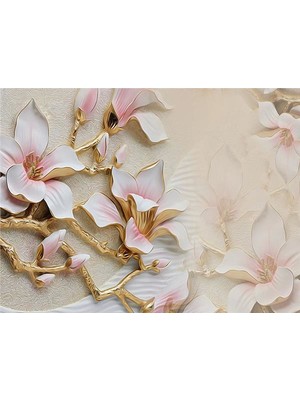 Eko Dekor Çiçek Desen 3D Özel Tasarım Duvar Kağıdı 0141 Vinil