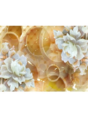 Eko Dekor Çiçek Desen 3D Özel Tasarım Duvar Kağıdı 021 Vinil