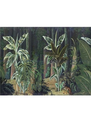 Eko Dekor Botanik Özel Tasarım Duvar Kağıdı Kanvas Tek Parca