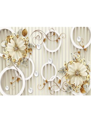 Eko Dekor 3D Inci Çiçek Özel Tasarım Duvar Kağıdı Vinil