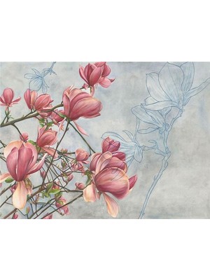 Eko Dekor Floral Özel Tasarım Duvar Kağıdı Kanvas Tek Parca