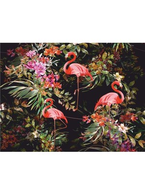 Eko Dekor Geniş Yaprak ve Flamingo Duvar Kağıdı Vinil