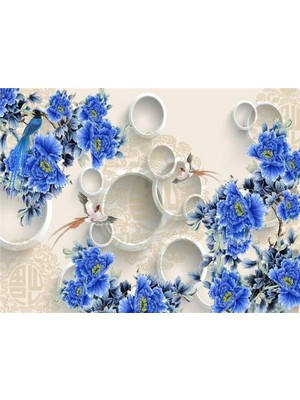 Eko Dekor Çiçek Desen 3D Özel Tasarım Duvar Kağıdı 044 Vinil