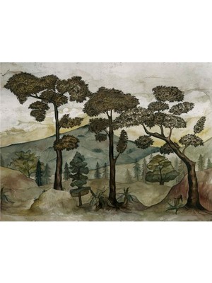 Eko Dekor Forest Özel Tasarım Duvar Kağıdı Kanvas Tek Parca