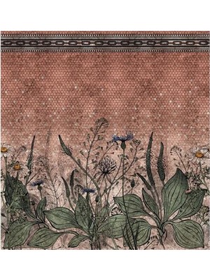 Eko Dekor Floral Özel Tasarım Duvar Kağıdı Kanvas Tek Parca