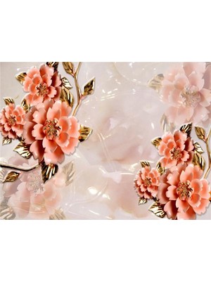 Eko Dekor Çiçek Desen 3D Özel Tasarım Duvar Kağıdı 025 Vinil