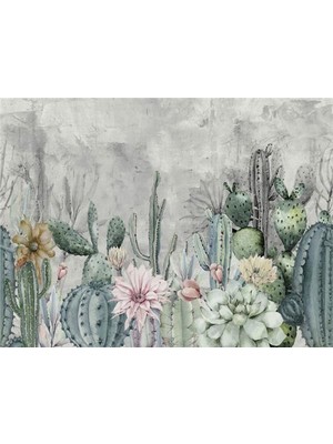 Eko Dekor Botanik Kaktüs Özel Tasarım Duvar Kağıdı Vinil