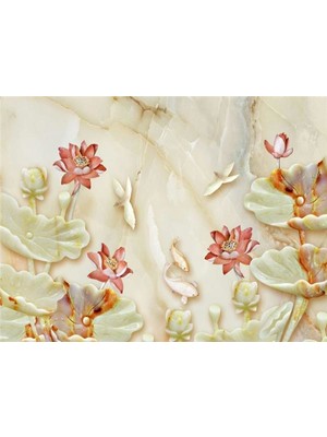 Eko Dekor Çiçek Desen 3D Özel Tasarım Duvar Kağıdı 018 Vinil