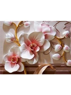 Eko Dekor Çiçek Desen 3D Özel Tasarım Duvar Kağıdı 0120 Vinil