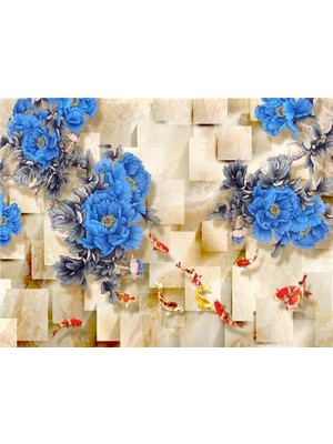 Eko Dekor Çiçek Desen 3D Özel Tasarım Duvar Kağıdı 047 Vinil