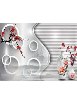 Eko Dekor Çiçek Desen 3D Özel Tasarım Duvar Kağıdı 054 Vinil