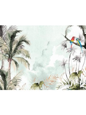 Eko Dekor Tropikal Yapraklar Ağaçlar 3D Duvar Kağıdı Vinil