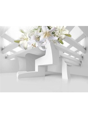 Eko Dekor Çiçek Desen 3D Özel Tasarım Duvar Kağıdı 0136 Kanvas Tek Parca