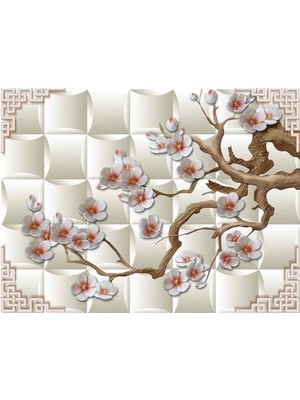 Eko Dekor Çiçek Desen 3D Özel Tasarım Duvar Kağıdı 051 Vinil
