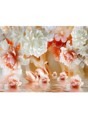 Eko Dekor Çiçek Desen 3D Özel Tasarım Duvar Kağıdı 019 Vinil