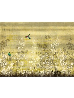 Eko Dekor Vintage Özel Tasarım Duvar Kağıdı Kanvas Tek Parca