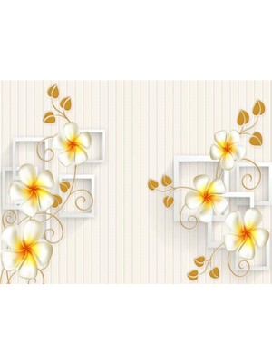 Eko Dekor Çiçek Desen 3D Özel Tasarım Duvar Kağıdı 057 Kanvas Tek Parca