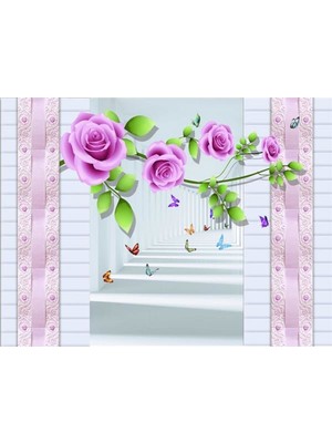 Eko Dekor Çiçek Desen 3D Özel Tasarım Duvar Kağıdı 061 Vinil