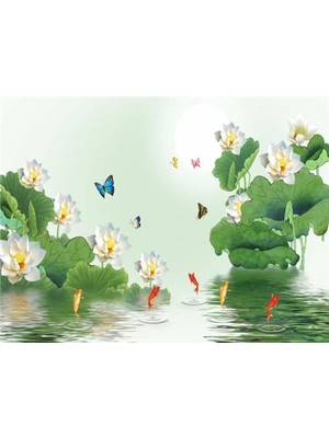 Eko Dekor Çiçek Desen 3D Özel Tasarım Duvar Kağıdı 046 Kanvas Tek Parca