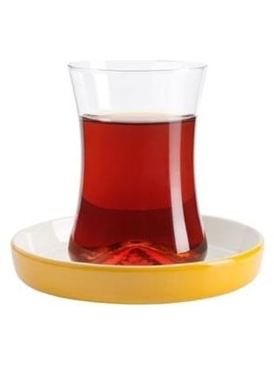 Koleksiyon Tiryaki Çay Seti 6lı Sarı