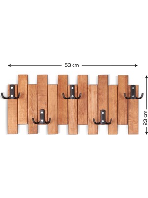 Mavi Trend Ahşap Duvar ve Kapı Askısı Elbise Askılık Çit Model 5 Askılı