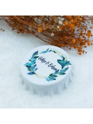 Hayaller Dükkanı 30 Adet Yeşil Çiçek Baskılı Kapak Açacak Uv Baskılı Nişan Liği Nikah Şekeri 6 cm