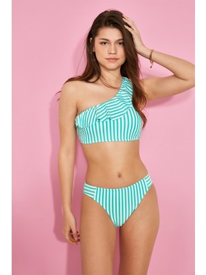 C&city Tek Omuz Bikini Takım 3104 Mint/beyaz