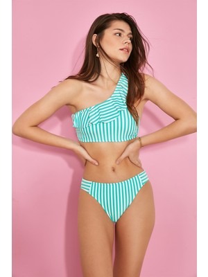 C&city Tek Omuz Bikini Takım 3104 Mint/beyaz