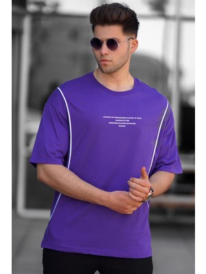 Madmext Mor Oversize Erkek Tişört 5234
