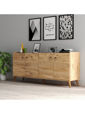 Tanmob Modern Ceviz Renk Konsol – Kaliteli Sunta, Kolay Kurulum, Dikdörtgen Tasarım 180x42x79,3 cm