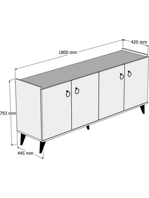 Tanmob Modern Konsol Beyaz  Çam  KSL0103