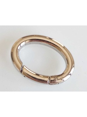 Angel Çanta Aksesuar Gümüş Oval Yaylı Halka