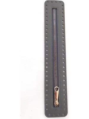 Angel Çanta Aksesuar Derili Fermuar Yeni Model Gri 30 cm Gümüş