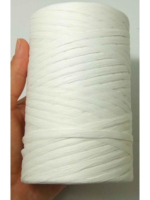 Angel Çanta Aksesuar Beyaz Renk Rafya İp (Eva Yarn)