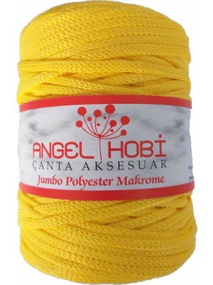 Angel Çanta Aksesuar Sarı Renk 5 mm Jumbo Polyester Makrome No:4